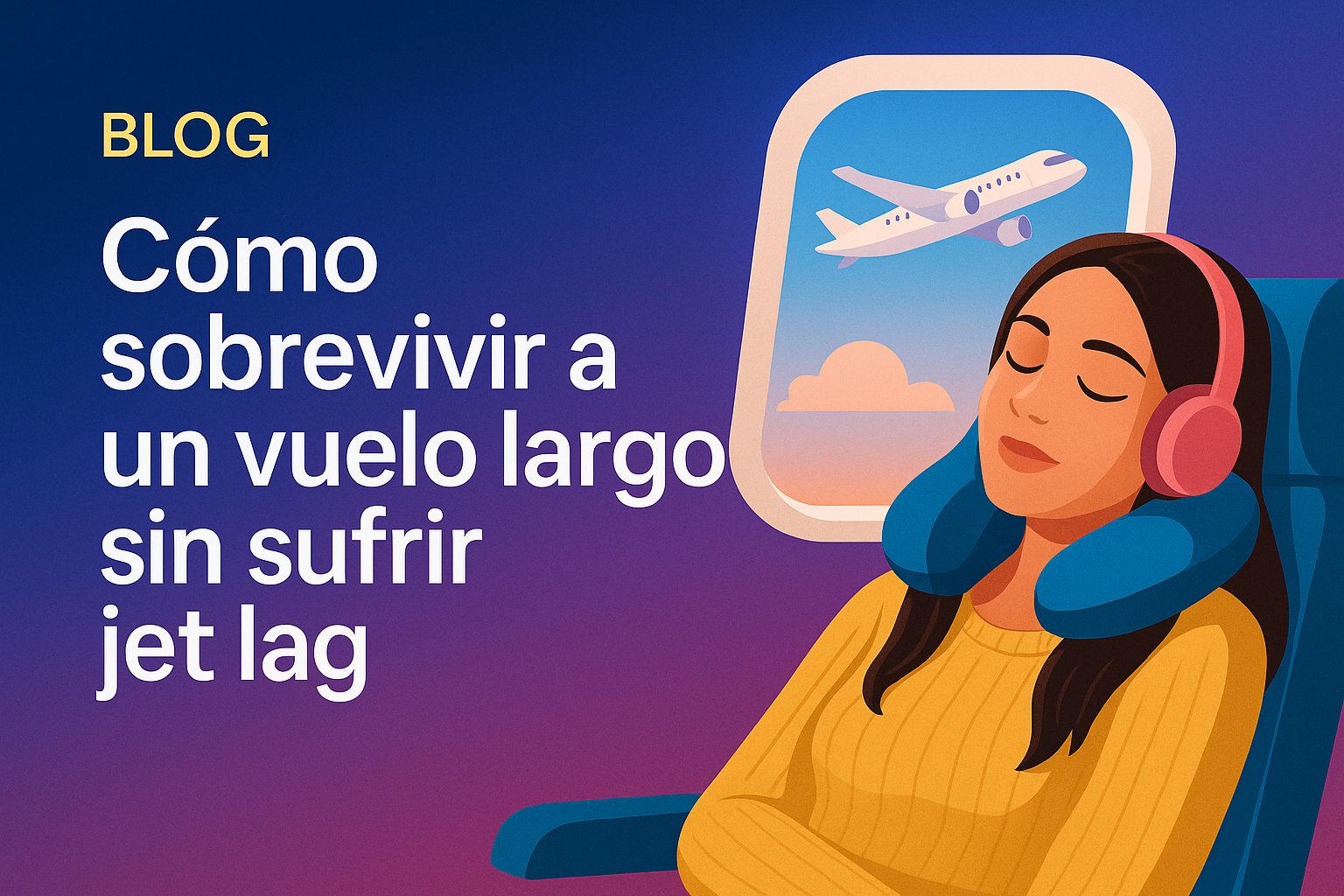 Mujer durmiendo en un avion